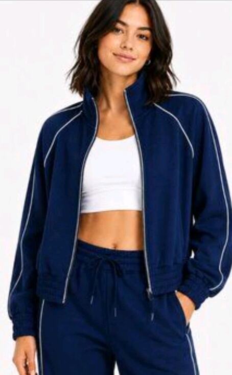 Avia Jackets & Blazers - Avía Women's Double Knit Jacket Size L (12-14) Color Dark Blue Long Sleeve NWT